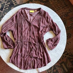 Maeve Maroon Checkered Blouse